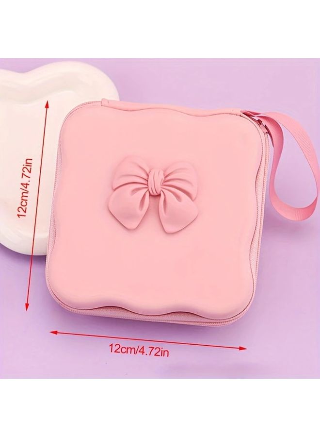 Pink Shockproof Zipper Pouch Large Capacity Portable Cable Organizer Bag - Image 4