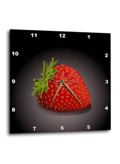 3DROSE Dpp_101609_1 One Perfect Strawberrywall Clock 10 By 10Inch  - Image 1