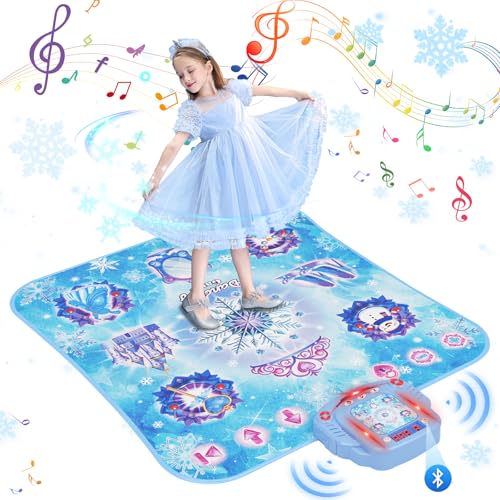 Surelect Dance Mat for 312 Year Old Girls Frozen Toys Electronic Dance Pad with 8 Button Wireless Bluetooth Music Game Birthday for Kids Ages 3 4 5 6 7 8 9 10 - Image 1