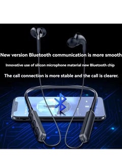 GELESE New wireless bluetooth sports headphones neck hanging running sports earphone wireless headphones black  - Image 2