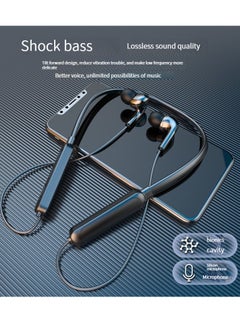 GELESE New wireless bluetooth sports headphones neck hanging running sports earphone wireless headphones black  - Image 1