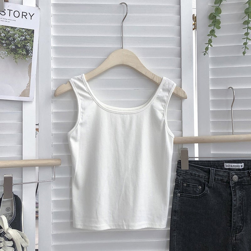 Womens Sweater Design Sense New Spring and Autumn Student Thin Loose Korean Short Two-piece Vest Top White - Image 5