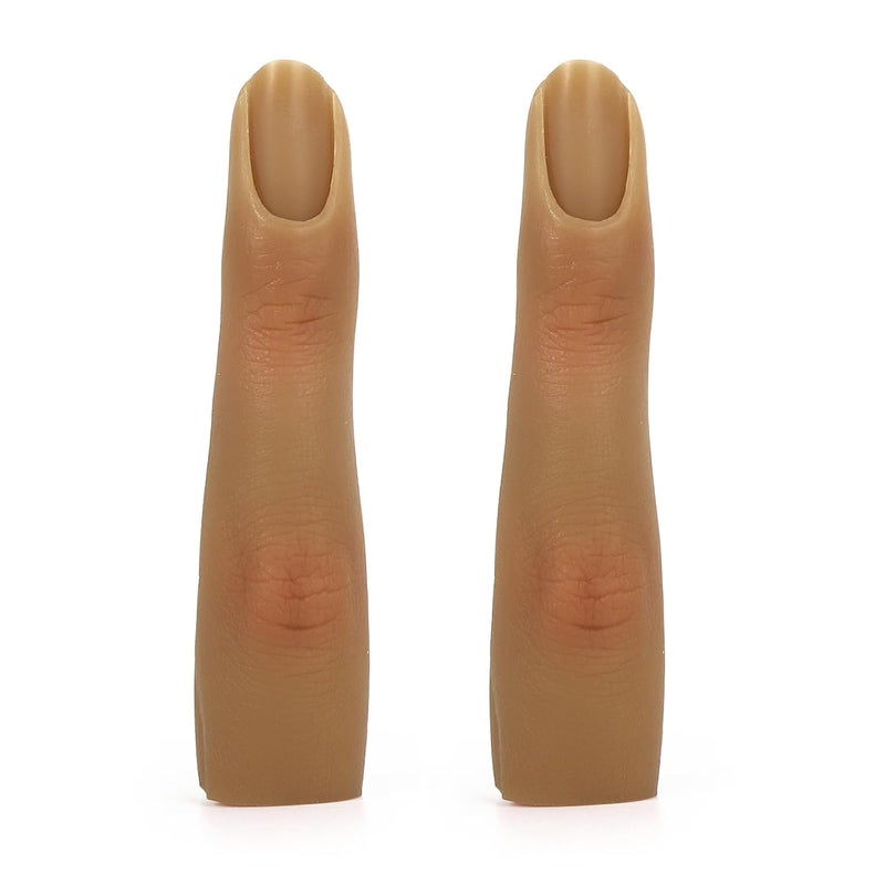 Yokilly Silicone Practice Fingers for Acrylic Nails, Bendable Fake Nail Training Finger Manicure DIY Nail Art (4-2pcs) - Image 1