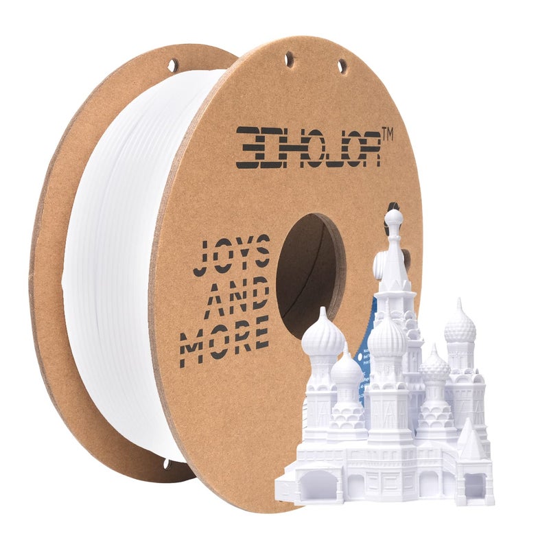 3DHoJor PLA Pro Filament 1.75mm Cold White,PLA Plus Filament, Odor Free, Clog Free 3D Printer Filament,1kg Cardboard Spool (2.2lbs), Dimensional Accuracy +/- 0.03 mm, Fit Most FDM 3D Printer - Image 1