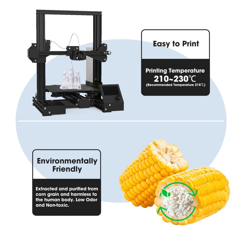 3DHoJor PLA Pro Filament 1.75mm Cold White,PLA Plus Filament, Odor Free, Clog Free 3D Printer Filament,1kg Cardboard Spool (2.2lbs), Dimensional Accuracy +/- 0.03 mm, Fit Most FDM 3D Printer - Image 5