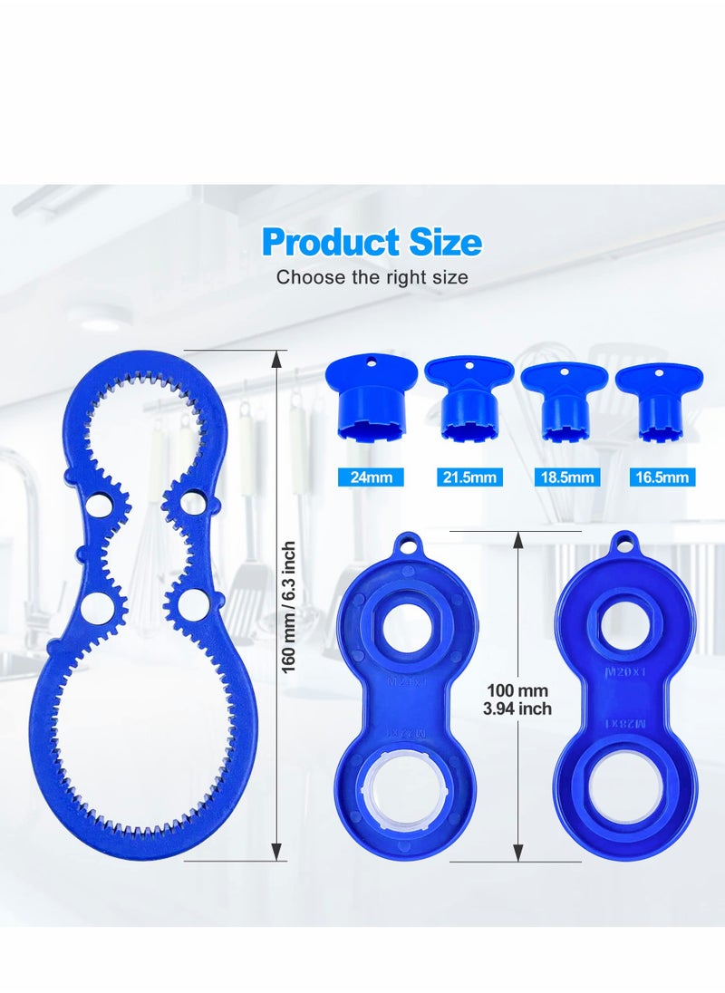 KASTWAVE - Aerator Key, Faucet Removal Tools, Wrench with Shell Removal Tool, Replacement Cache Aerators for Sink M 16.5, 18.5, 21.5, 22, 24 mm Tap Flow Restrictor - Image 1