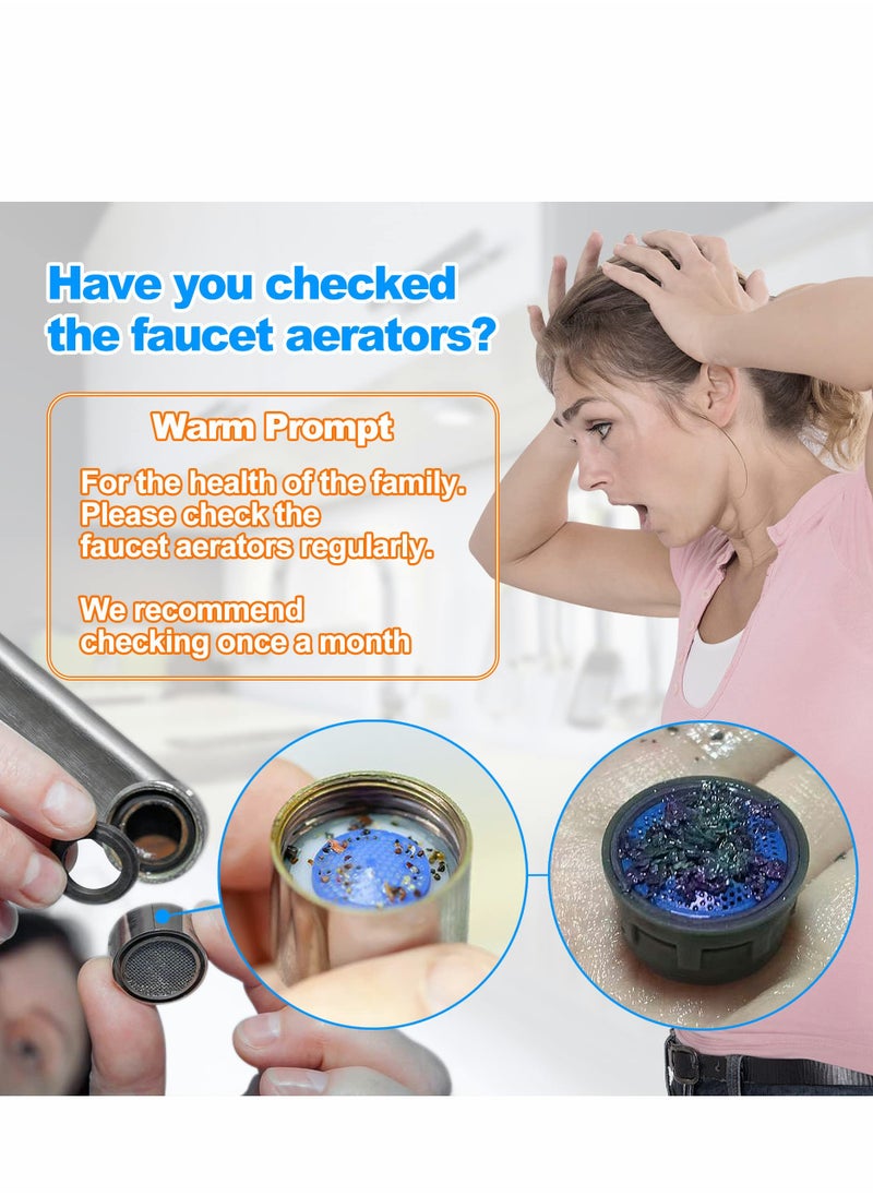 KASTWAVE - Aerator Key, Faucet Removal Tools, Wrench with Shell Removal Tool, Replacement Cache Aerators for Sink M 16.5, 18.5, 21.5, 22, 24 mm Tap Flow Restrictor - Image 1