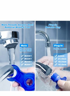 KASTWAVE Aerator Key, Faucet Removal Tools, Wrench with Shell Removal Tool, Replacement Cache Aerators for Sink M 16.5, 18.5, 21.5, 22, 24 mm Tap Flow Restrictor  - Image 4