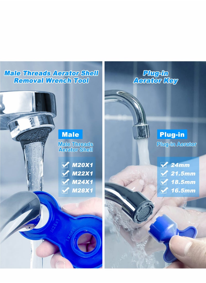 KASTWAVE - Aerator Key, Faucet Removal Tools, Wrench with Shell Removal Tool, Replacement Cache Aerators for Sink M 16.5, 18.5, 21.5, 22, 24 mm Tap Flow Restrictor - Image 1