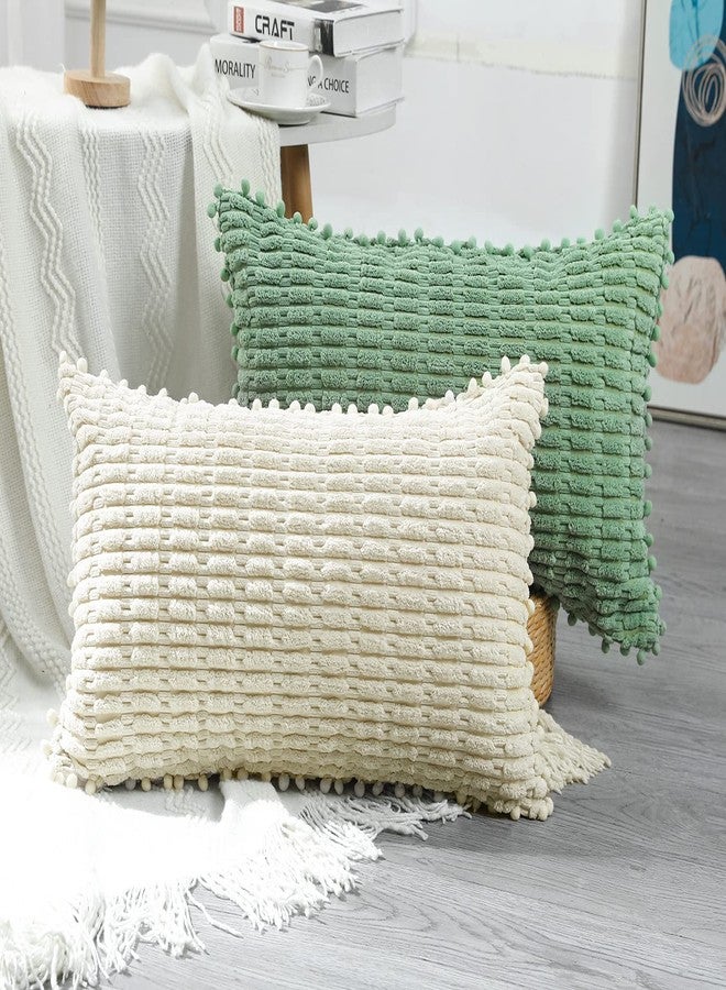 PANOD Decorative Long Lumbar Pillow Cover 14x20 Boho,Super Soft and Plush Modern Long Rectangle Pillow Cover Pillow Case Cushion Case for Bed Sofa Couch Farmhouse Livingroom,Beige - Image 3