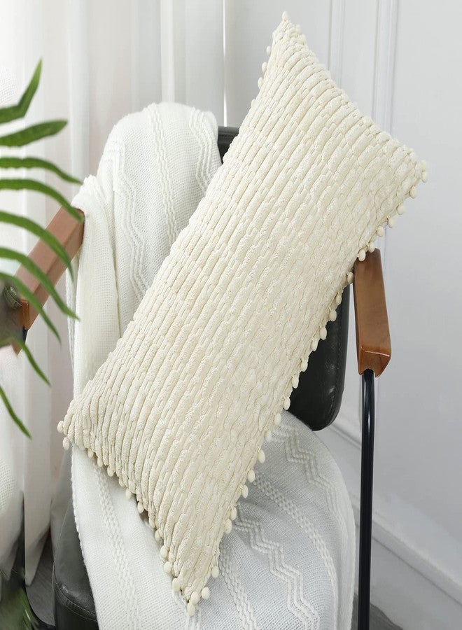 PANOD Decorative Long Lumbar Pillow Cover 14x20 Boho,Super Soft and Plush Modern Long Rectangle Pillow Cover Pillow Case Cushion Case for Bed Sofa Couch Farmhouse Livingroom,Beige - Image 4