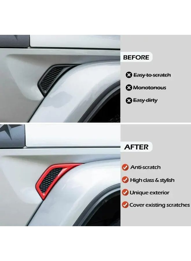 Red Performance Hood Vents for 2018 2024 Jeep Wrangler Gladiator Sporty Trim - Image 5