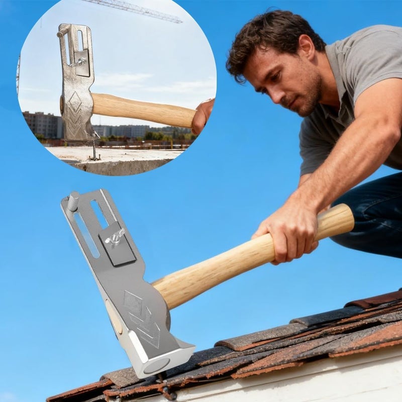 Coma 2025 New Carbon Steel Magnetic Roofing Hammer Ergonomic Magnet Roofing Hatchet With Built In Utility Knife And Nail Claw For Quickly Installing Nails And Removing Tiles - Image 1