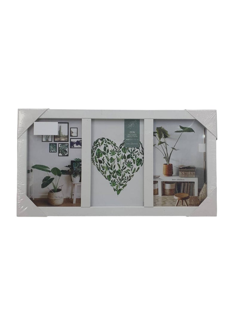 Decorhills Plastic Multi Pictures Collage Photo Frame Family Wall Mount Retro Fashion Decorative Photo Frame for 3 Photos Perfect for Family, Friends, Living Room, Bedroom, Hallway, Gift