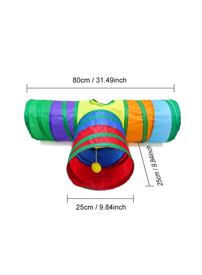 Qpets® 3 Way Rainbow Tunnel Cat Toys Pet Tube Collapsible Play Toy Kitten Toys Cat Playing Toys Indoor Outdoor Kitty Puppy Toys for Puzzle Exercising Hiding Training Toy - Image 3