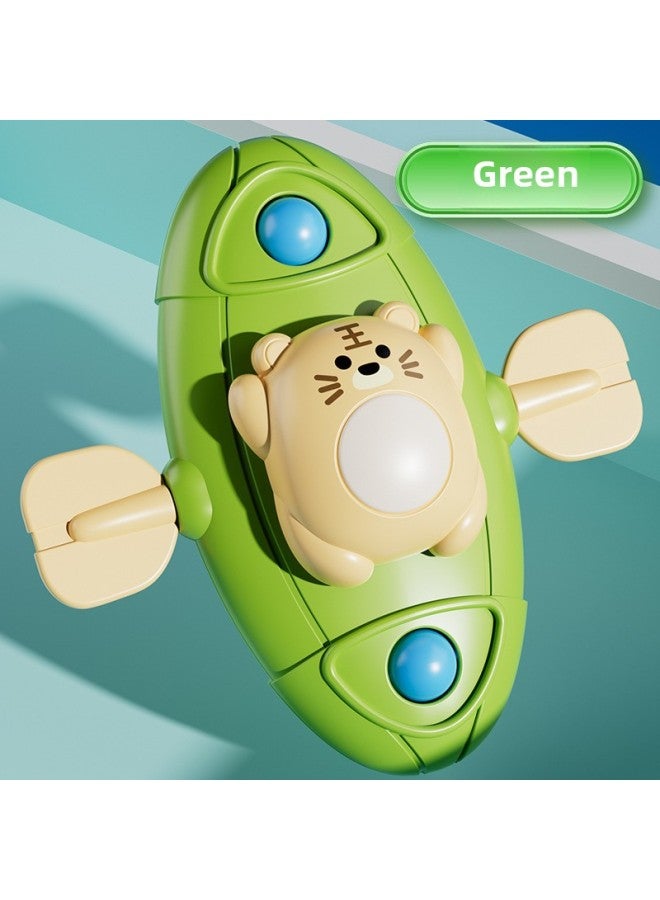 Newborn Infants 3 Early Education 6 Pumping Music 12 Months Pull Music Hand Rattle Toy Baby 0.1 1 Year Old-Color:Zhuanzhuanle Green (single Pack) - Image 1