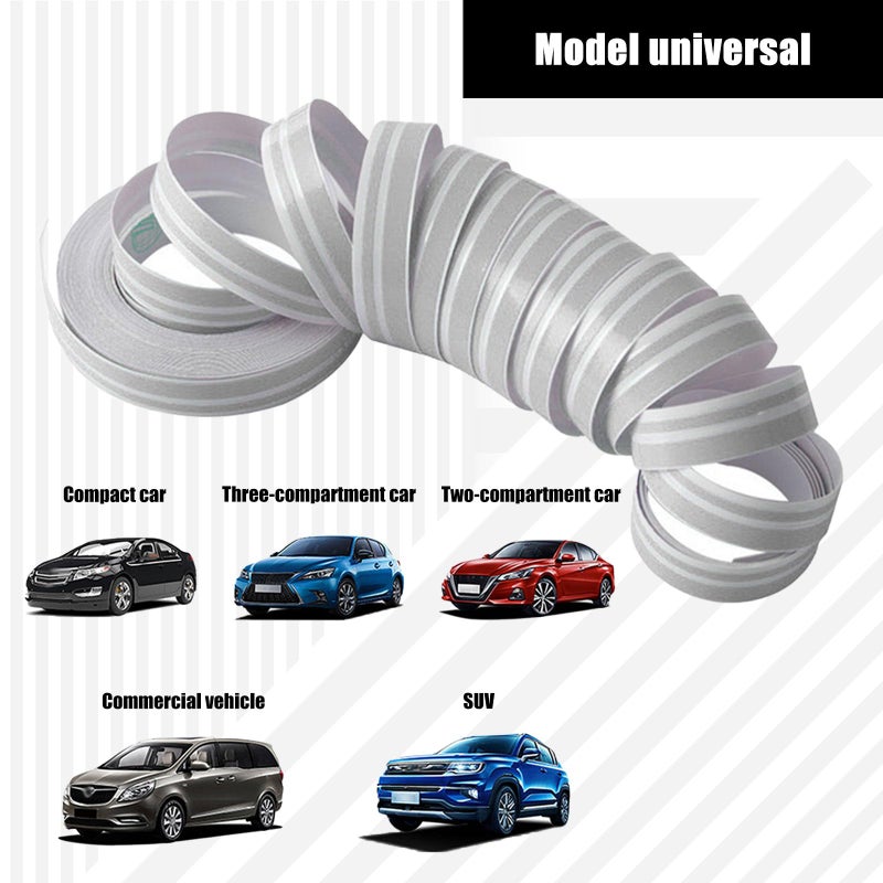 GKmow 2 PCS Car Waistline Body Sticker, 32.1Ft x 0.4In Pinstripe Small Color Strip Decoration, Free Cutting Personalized DIY External Decals, Universal for Most Car Trim Accessories (Plating Silver) - Image 5
