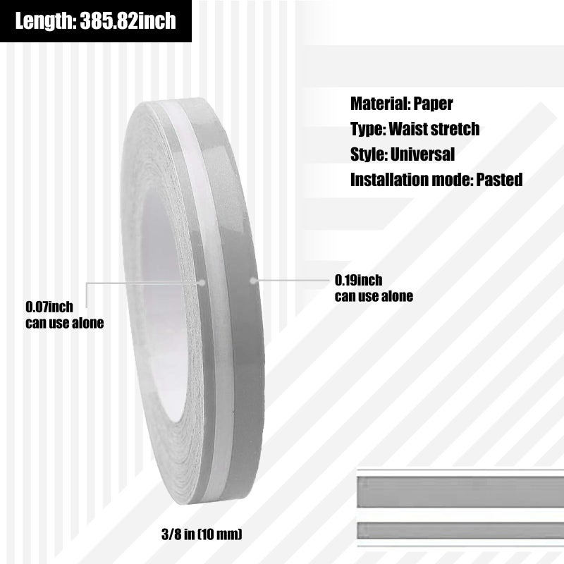 GKmow 2 PCS Car Waistline Body Sticker, 32.1Ft x 0.4In Pinstripe Small Color Strip Decoration, Free Cutting Personalized DIY External Decals, Universal for Most Car Trim Accessories (Plating Silver) - Image 2