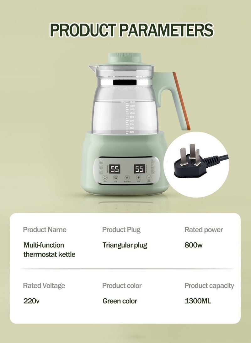 Beirui 1300ML Smart Milk Thermostat Glass Electric Kettle with 6 Temperature Control Presets Electric Tea Kettle for Office, Home Use  - Image 3