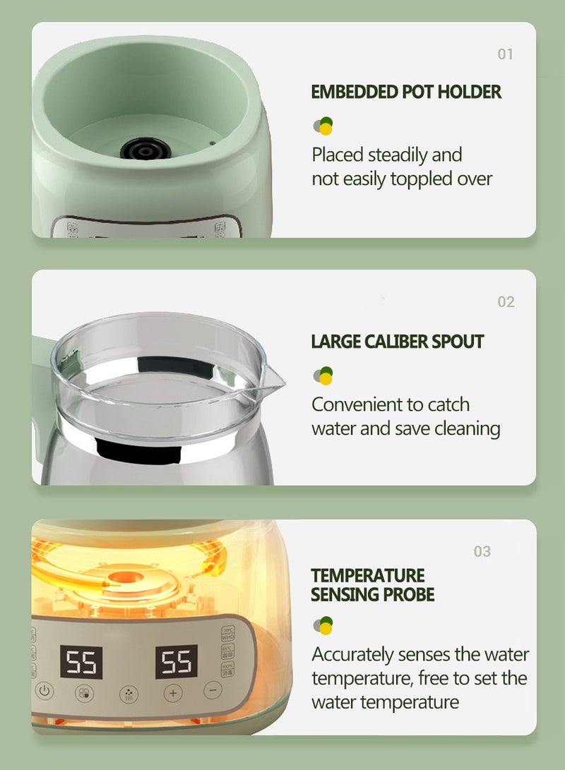 Beirui 1300ML Smart Milk Thermostat Glass Electric Kettle with 6 Temperature Control Presets Electric Tea Kettle for Office, Home Use  - Image 5
