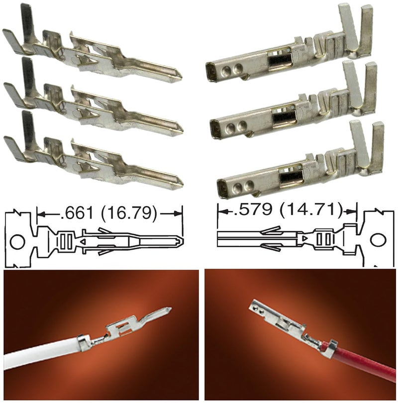 Molex 2 Pin Connector Lot, 6 Matched Sets, w/18-24 AWG w/Pins Mini-Fit Jr - Image 5