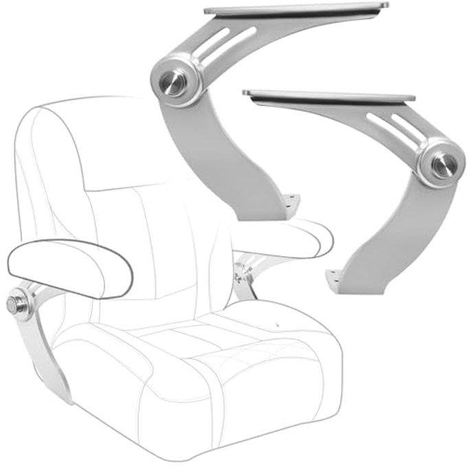 HWHongRV Aluminum Boat Pivot Flip-Up Armrest Set With Locking Switch Provides 90 Rotation Of Armrest Boat Rv Truck Flip-Up Seat Hinge, Sold In Pairs, Left & Right - Image 4