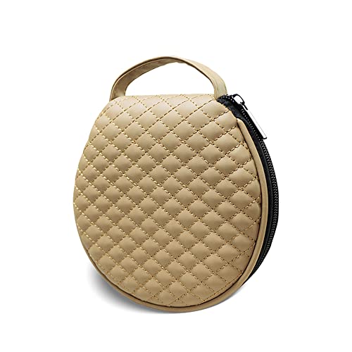 HAPLIVES HAPLIVES Portable CD Case,20 Capacity Round CD Holder Microfiber Leather DVD Storage Bag CD Wallet Holder Organizer DVD  - Image 2