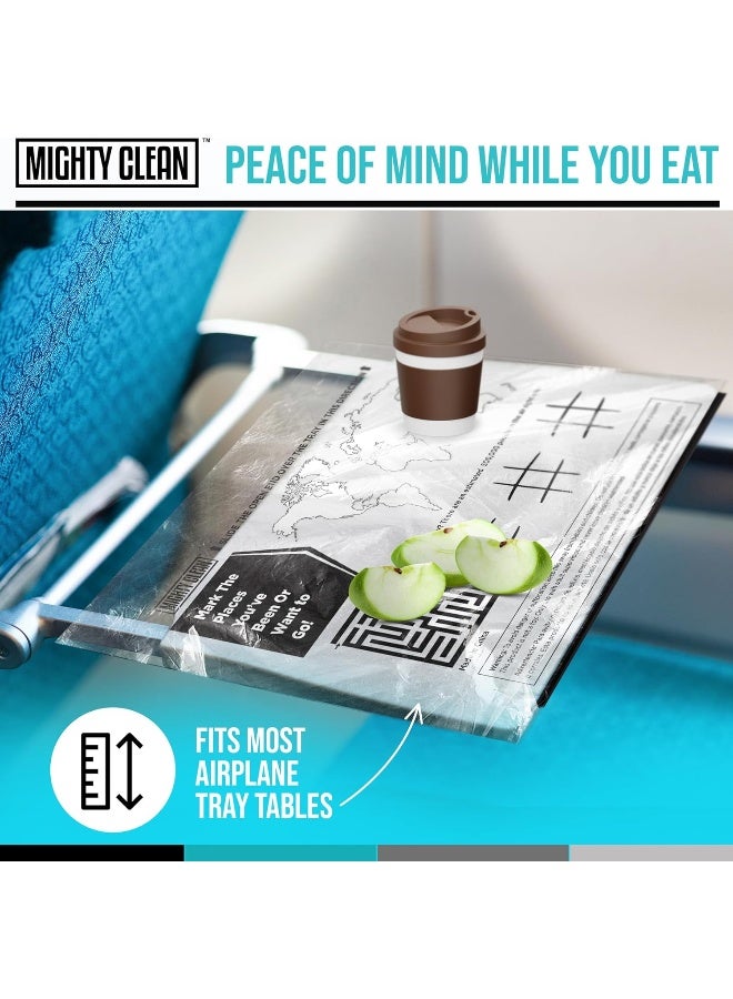 Mighty Clean 15 Disposable Travel Tray Protectors by Mighty Clean â”‚ Airplane Travel Essentials for Toddler, Kids, and Adults â”‚ Must Have for Flying â”‚ Provides a Clean Surface and Entertainment â”‚ 15 Pack - Image 3