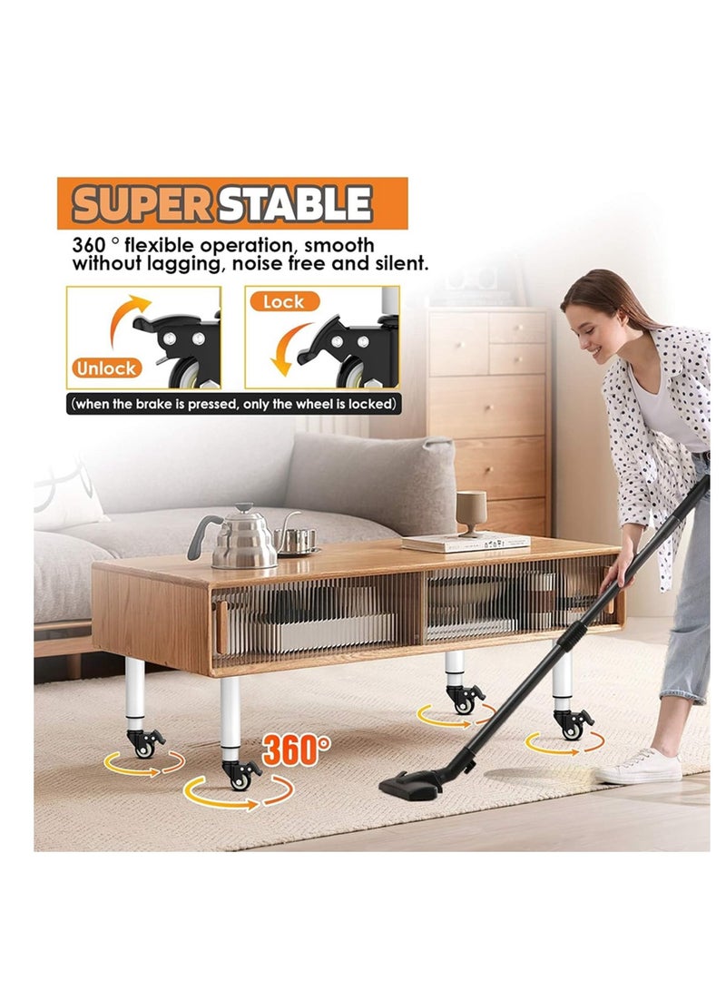 Movable Adjustable Metal Table Leg with 360° Wheel Kaki Meja Bed Leg Support Sofa Leg Furniture Feet - Image 2