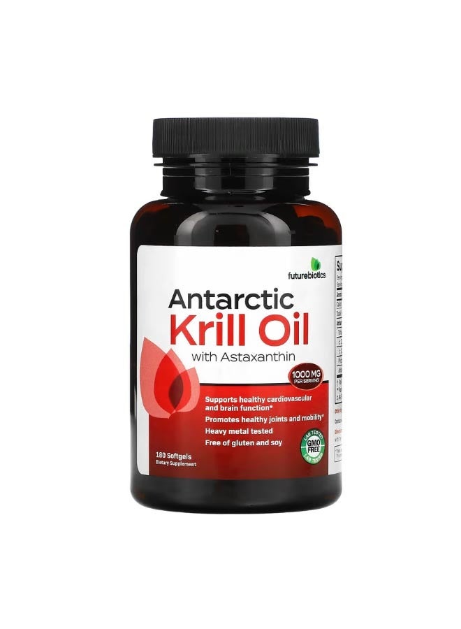 فيوتشر بايوتكس Antarctic Krill Oil with Astaxanthin 1000 mg 180 Softgels 500 mg per Softgel - Image 1