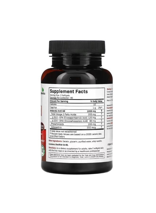 فيوتشر بايوتكس Antarctic Krill Oil with Astaxanthin 1000 mg 180 Softgels 500 mg per Softgel - Image 2