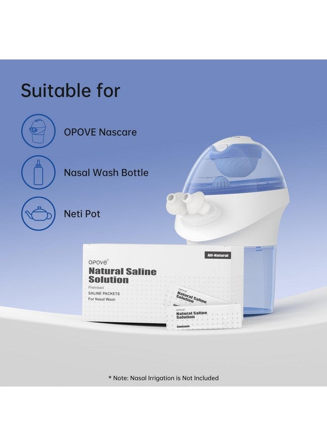 opove Pre-Mixed Saline Packets For Nasal Wash Irrigation Systems, Natural, And Ph Balanced, 120 Packs (Nose Cleaner Is Not Included) - Image 3
