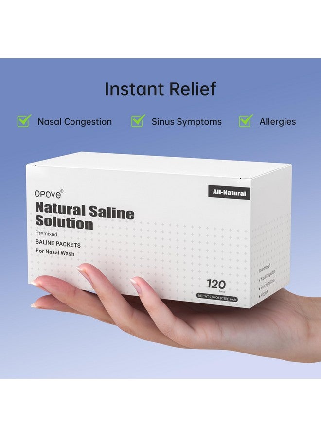 opove Pre-Mixed Saline Packets For Nasal Wash Irrigation Systems, Natural, And Ph Balanced, 120 Packs (Nose Cleaner Is Not Included) - Image 4