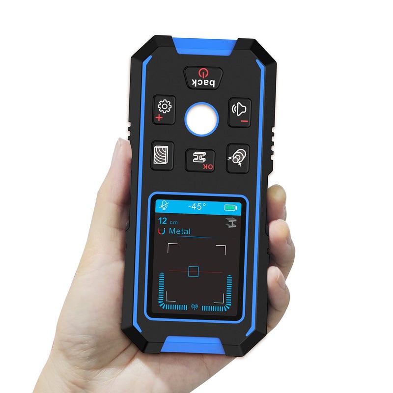 كاشف جدران متعدد الوظائف NF-518 بشاشة LCD ملونة مضاءة من الخلف 2.4 بوصة بدقة 240*320، أوضاع كشف التيار المتردد والمعادن والخشب، تعديل الكابلات والأسلاك، جهاز قياس العمق مع بث صوتي - Image 2