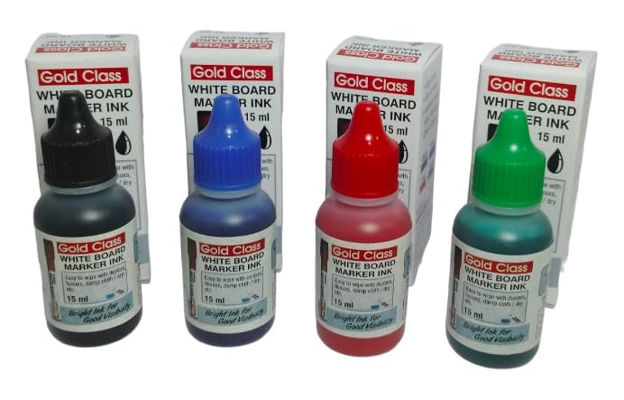 Gold Class Combo Pack Of White Board Bold Marker Ink 15Ml | Easily Refillable | Suitable For Multiple Surfaces | Office & School Stationery (Set Of 4) - Image 3
