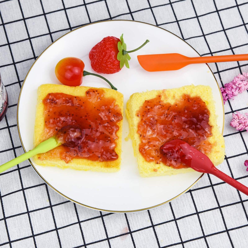 SUMERSHA 4pcs Mini Silicone Spatula Set  3 Size Makeup Spatula Small Rubber Spatula for Thin Jar Skinny Openings Bottles  Tiny Scraper for Kitchen and Cosmetic  Multipurpose Scraping Mixing Tools (Mix colors) - Image 5