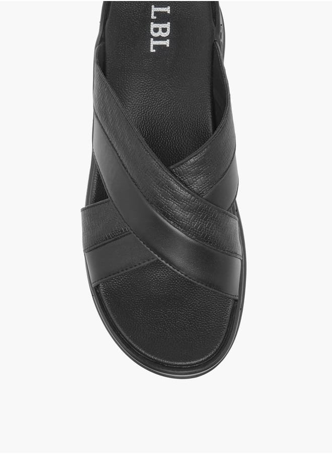 LBL by Shoexpress Mens Textured Cross Strap Slip-On Arabic Sandals Ramadan Collection  - Image 3