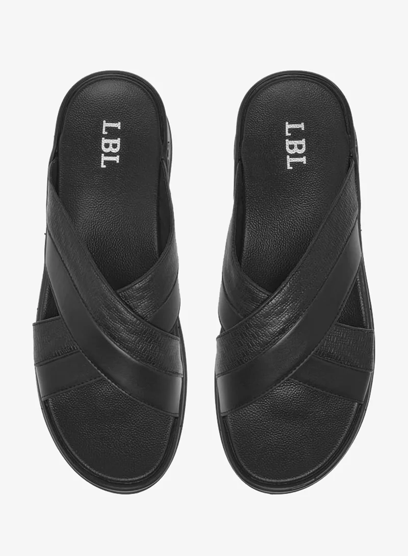 LBL by Shoexpress Textured Cross Strap Slip-On Comfort Arabic Sandals
