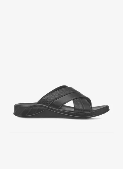 LBL by Shoexpress Textured Cross Strap Slip-On Comfort Arabic Sandals