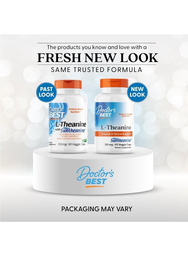Doctor's Best L-Theanine Contains Suntheanine, Helps Reduce Stress & Sleep, Non-GMO, Gluten Free, Vegan, 150 mg, 90 Count - Image 2