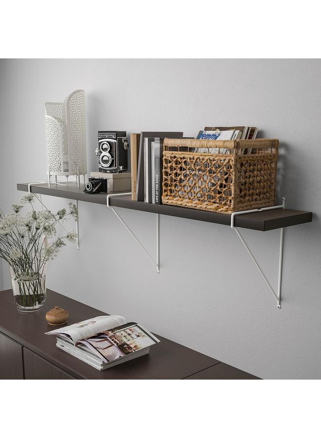 Wall shelf, brown-black/white, 120x20 cm  - Image 3