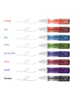 Y&D Disposable Fountain Pens, 8 Colored Ink Fine Point Pen, Smooth Writing Calligraphy Pens for Sketching, Journaling School Office Gift Supplies(Colorful)  - Image 2