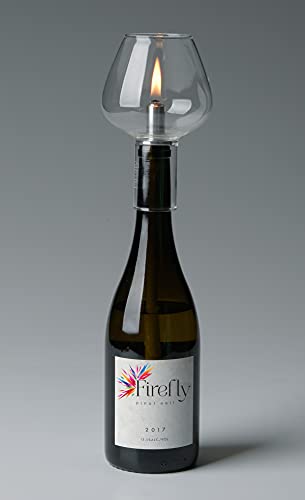 Firefly Wine Bottle Oil Lamp Conversion Kit - 3/8" Fiberglass Wick with Premium Aluminum-Brass Holder, Protective Glass Chimney Globe, Decorative Bottle Light Transformer, DIY Home Decor - Image 2