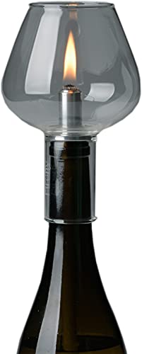 Firefly Wine Bottle Oil Lamp Conversion Kit - 3/8" Fiberglass Wick with Premium Aluminum-Brass Holder, Protective Glass Chimney Globe, Decorative Bottle Light Transformer, DIY Home Decor - Image 1