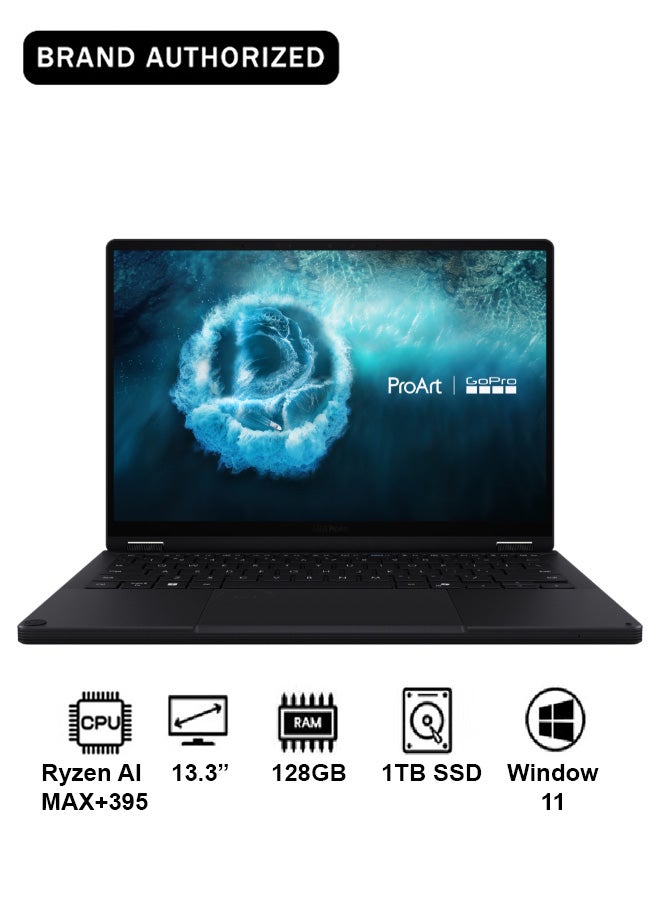 ProArt GoPro Laptop with 13.3 Inch 13.3 Inch 3K OLED (2800x1800) Display, AMD Ryzen AI MAX+ 395 Processor/128GB RAM DDR5/1TB SSD/AMD Radeon Graphics/ English/Arabic Nano Black