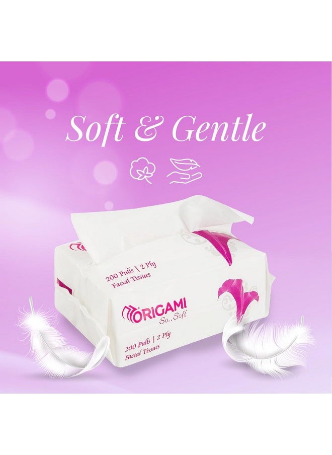Origami 2 Ply Facial Tissue Soft Pack | Car Tissue - Pack Of 10 (200 Pulls Per Box, 2000 Sheets)  - Image 3