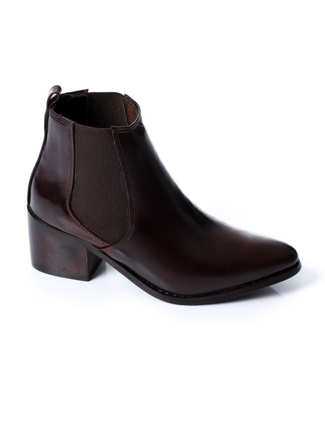 Mr.joe Boot For Women GeHalf Boot For Women Genuine Leather-Brown 3936nuine Leather-Brown  - Image 1