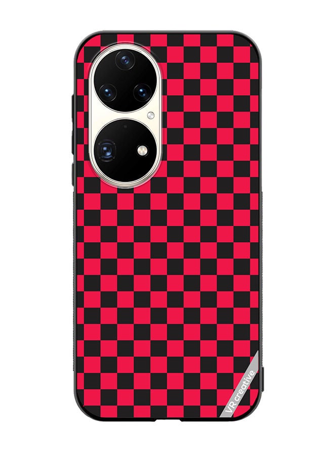 VR CREATIVE Protective Case Cover For Huawei P50 Pro Checkerboard Vector Seamless Pattern Design Multicolour - Image 1