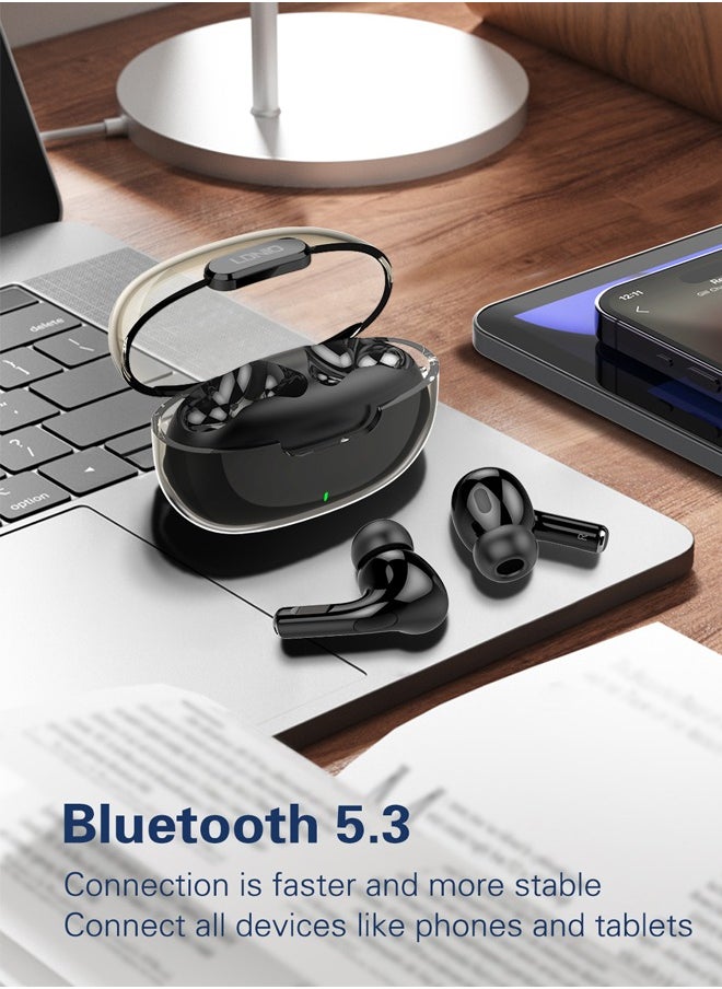 LDNIO True Wireless Earbuds Bluetooth Earphones With Charging Case Black  - Image 2