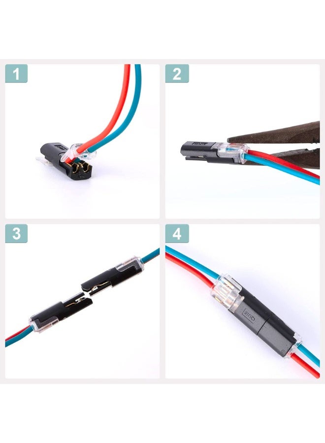 Chase Up 20Pcs Double-Wire Plug-in Connector, Solder-Free Wire Connector, Pluggable Led Wire Connectors with Locking Buckle Fast Connect Low Voltage Wire Connectors - Image 3